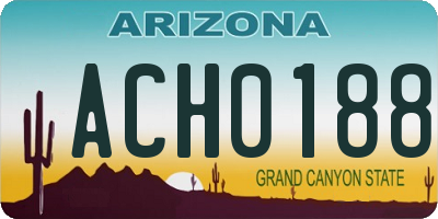AZ license plate ACH0188