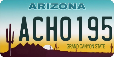 AZ license plate ACH0195