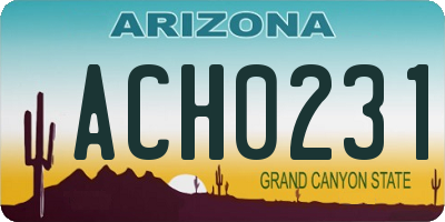 AZ license plate ACH0231
