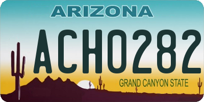 AZ license plate ACH0282