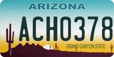 AZ license plate ACH0378