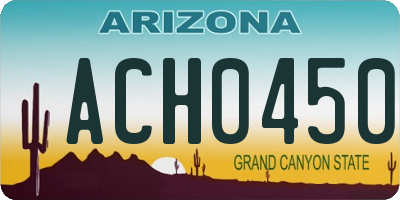 AZ license plate ACH0450