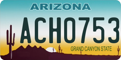 AZ license plate ACH0753