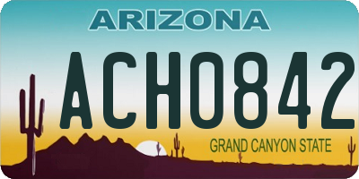 AZ license plate ACH0842
