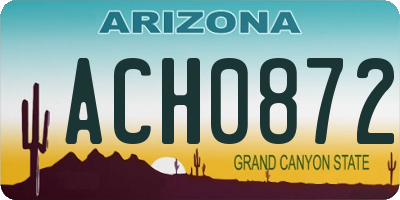 AZ license plate ACH0872