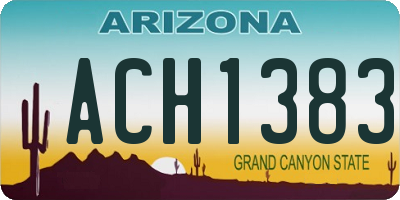 AZ license plate ACH1383
