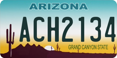 AZ license plate ACH2134