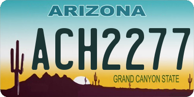 AZ license plate ACH2277
