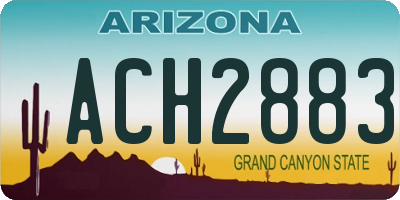 AZ license plate ACH2883