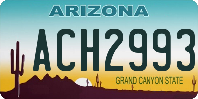 AZ license plate ACH2993