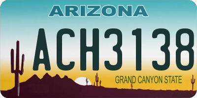 AZ license plate ACH3138
