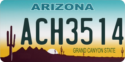 AZ license plate ACH3514