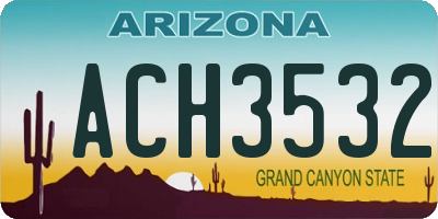 AZ license plate ACH3532