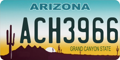 AZ license plate ACH3966