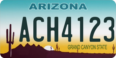 AZ license plate ACH4123