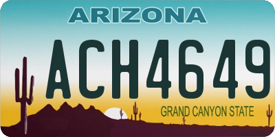 AZ license plate ACH4649