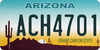 AZ license plate ACH4701