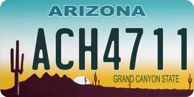 AZ license plate ACH4711