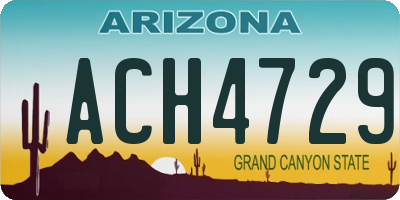 AZ license plate ACH4729