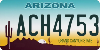 AZ license plate ACH4753