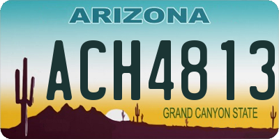 AZ license plate ACH4813