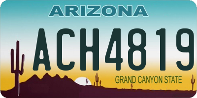 AZ license plate ACH4819