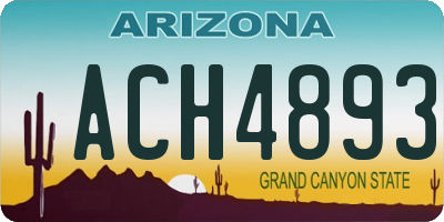 AZ license plate ACH4893