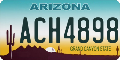 AZ license plate ACH4898