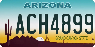AZ license plate ACH4899
