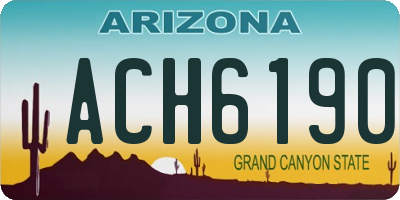 AZ license plate ACH6190