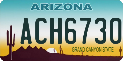 AZ license plate ACH6730