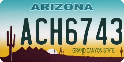 AZ license plate ACH6743