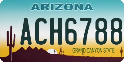 AZ license plate ACH6788