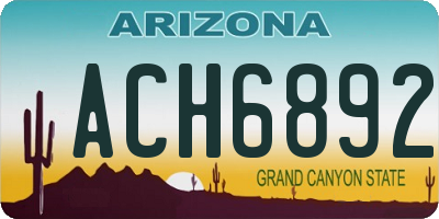 AZ license plate ACH6892