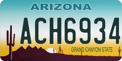 AZ license plate ACH6934