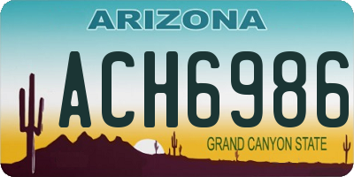 AZ license plate ACH6986