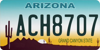 AZ license plate ACH8707