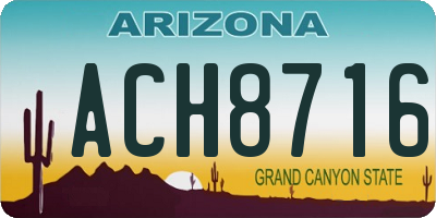 AZ license plate ACH8716