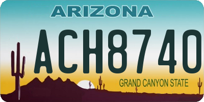 AZ license plate ACH8740