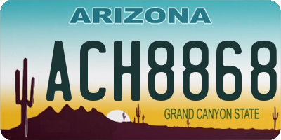 AZ license plate ACH8868