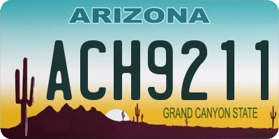 AZ license plate ACH9211