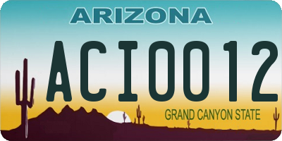 AZ license plate ACI0012