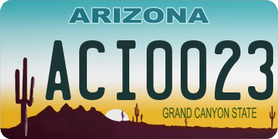 AZ license plate ACI0023
