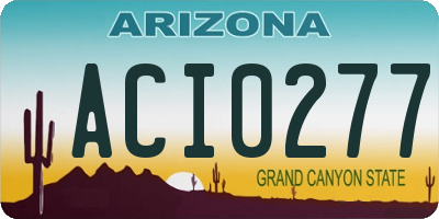 AZ license plate ACI0277