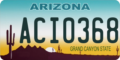 AZ license plate ACI0368