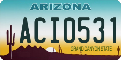 AZ license plate ACI0531