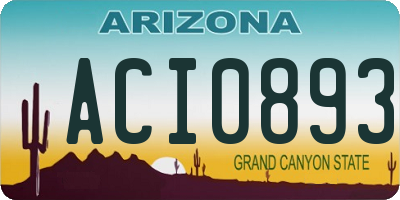 AZ license plate ACI0893