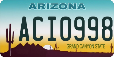 AZ license plate ACI0998