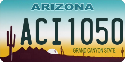 AZ license plate ACI1050