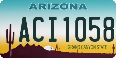 AZ license plate ACI1058